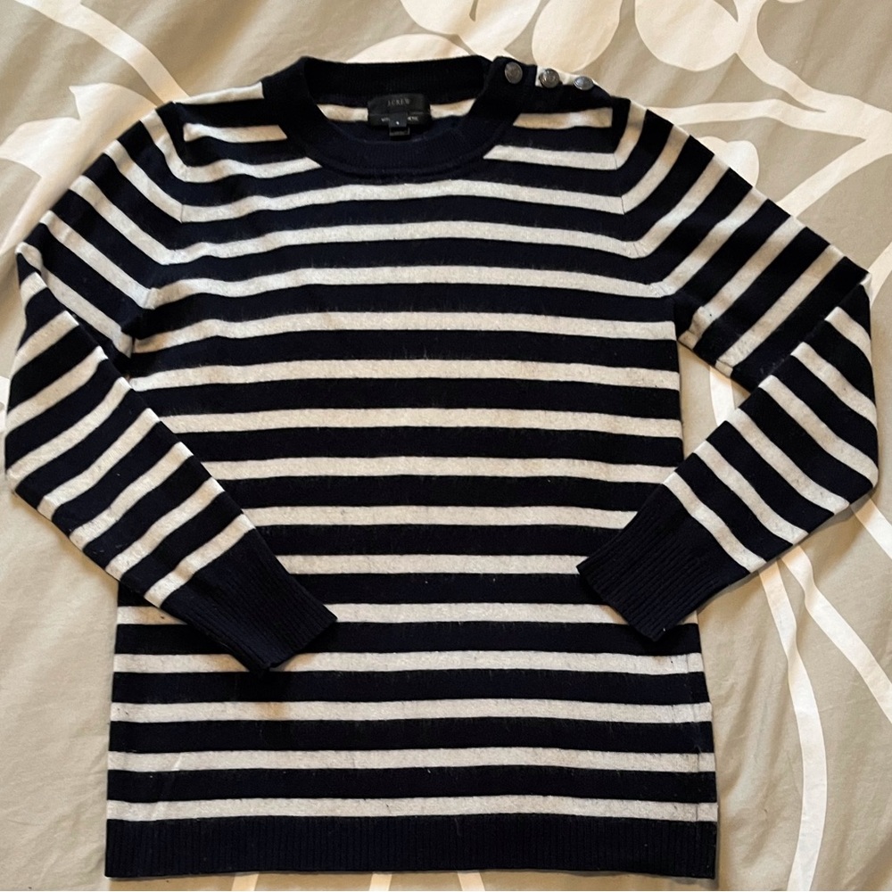 J. Crew Navy/Cream Stripe Sweater